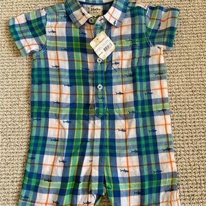 Boys Hatley Plaid Baby Romper size 18 - 24 months NWT